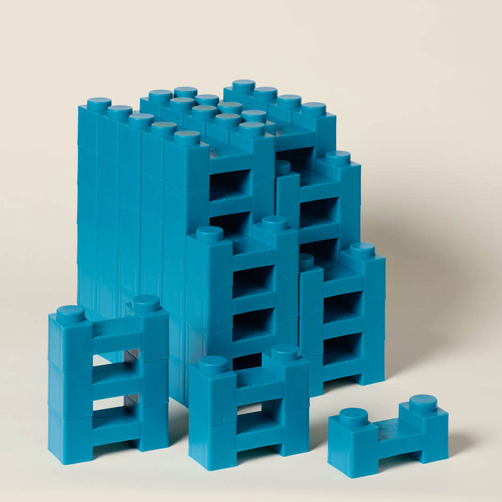Crew 72 modular drying rack blocks stacked in bright blue color.
