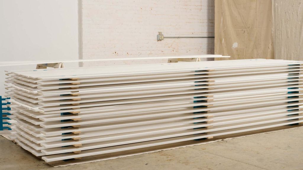 A finished stack of painted boards using 96 PaintBlox Kit.