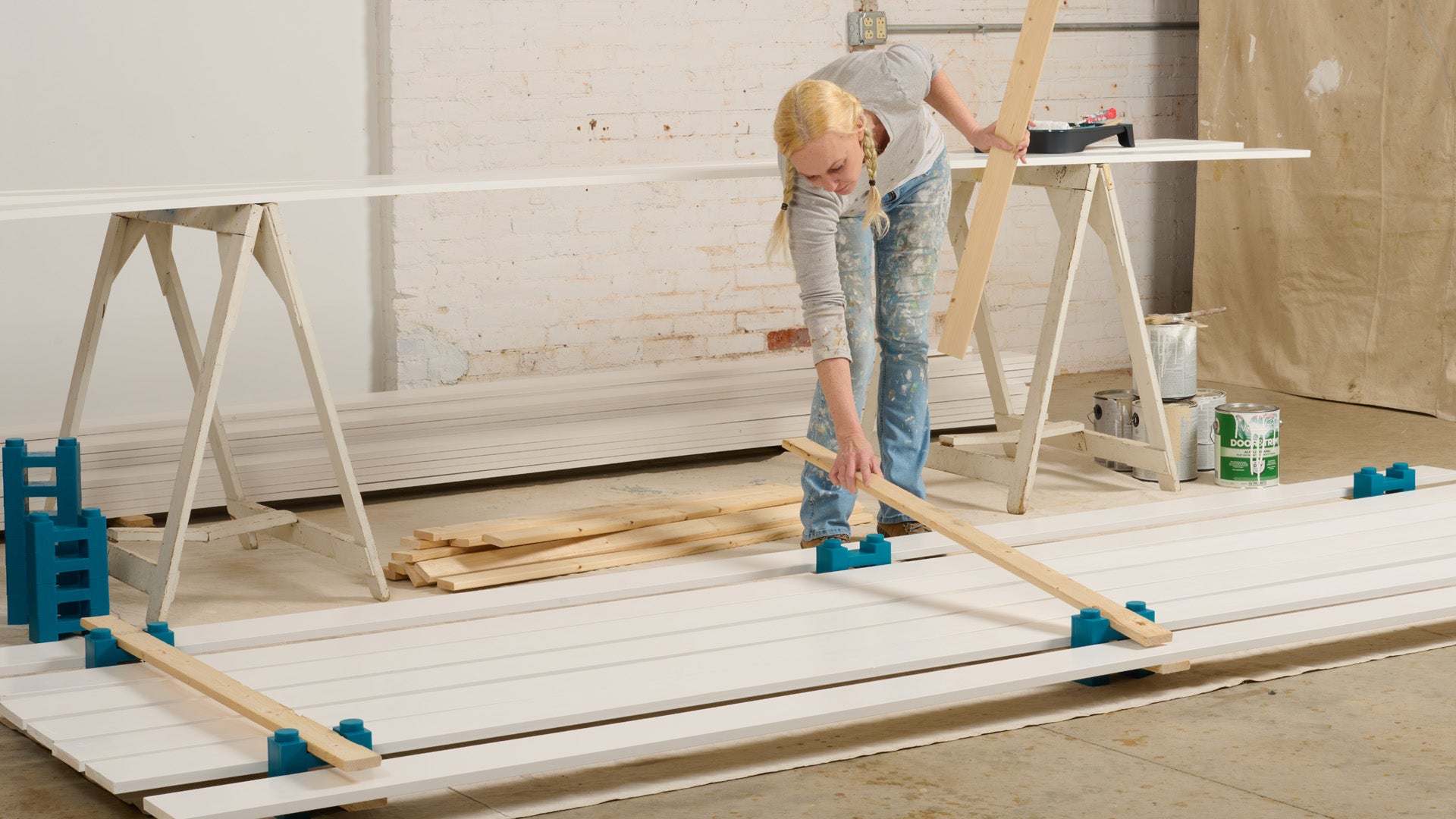 Painter adding fairing strips to add a new PaintBlox layer.