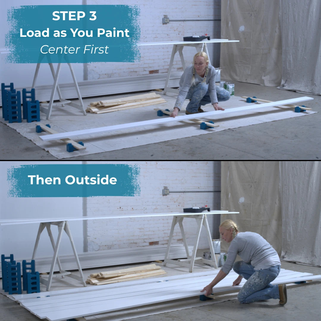 Step 3: load as you paint, center first, then outside.